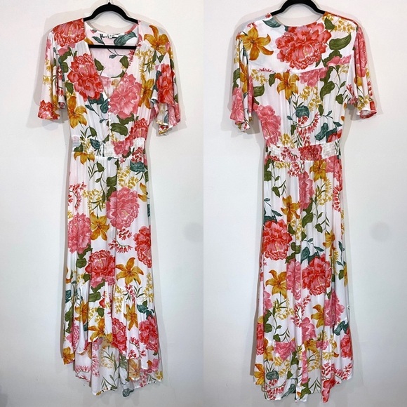 Abel the Label Floral Hi Low Midi Maxi Dress - Picture 1 of 4